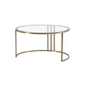 Aria Set de table basse et rangement ottoman, laiton - Craie-view4
