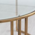 Aria Set de table basse et rangement ottoman, laiton - Craie-view5