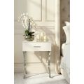 Aurelia White Glass Bedside Table-view2