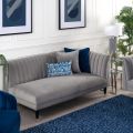 Baxter Chaise longue angle droit, extrémités argent - Gris colombe-view2