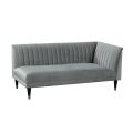 Baxter Chaise longue angle droit, extrémités argent - Gris colombe-view1