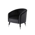 Bellucci Armchair - Black - Silver Caps-view1
