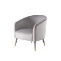 Bellucci Fauteuil, extrémités laiton - Gris colombe-view1