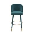 Bellucci Thekenhocker - Schuppenmuster - Pfauenblau - Messingkappen -view5