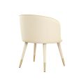 (ID:37412-37413 ) Set of 2 Bellucci Dining Chairs- LJ-2015 - Chalk - Brass Ferrules-view3