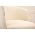 Bellucci Esszimmerstuhl – Cremefarbenes Kunstleder – Messingkappen-view4