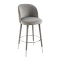 Bellucci Tabouret de comptoir, extrémités argent- Gris colombe-view3