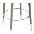 Bellucci Tabouret de comptoir, extrémités argent- Gris colombe-view5