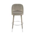Bellucci Tabouret de comptoir, extrémités argent -Taupe-view3