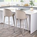 Bellucci Tabouret de comptoir, extrémités argent -Taupe-view2