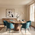 Bellucci Scales Dining Chair - Peacock - Brass Caps-view2