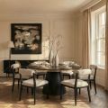 Brewster 6-8 Seat Black Dining Table and 6 Hera Dining Chairs-view1