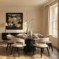 Brewster 6-8 Seat Black Dining Table and 6 Madison Dining Chairs-view1