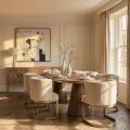 Brewster Capsule Dining Table and 6 Lasco Chalk Chairs-view1