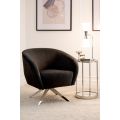 Brodie Chaise pivotante, base argent - Noir-view2