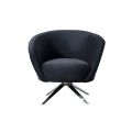 Brodie Chaise pivotante, base argent - Noir-view3