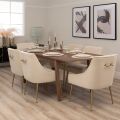 Capri Walnut Extending Dining Table and 6 Mason Chalk Chairs-view1