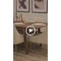 Capri Walnut Extending Dining Table and 6 Mason Chalk Chairs-view9
