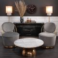 (ID:37096) Cascade LC-135 Occasional Swivel Chair -  - Dove Grey - Brass-view2