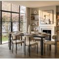 Corinna 6 Seat Dining Table Concrete effect - Black Legs-view2