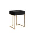 (ID:37434) Lorenzo (LO-31) -Black-Brass Bedside Table- -view1