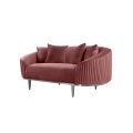 Ella 2-Sitzer Sofa - Chrom Basis - Zartrosa-view3