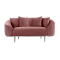 Ella 2-Sitzer Sofa - Chrom Basis - Zartrosa-view1