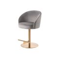 (ID:36548) Ella Bar Stool - LN-168 - Dove Grey with Brass base-view1