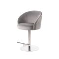 Ella Tabouret de bar, piétement argent - Gris colombe -view1