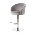 Ella Tabouret de bar, piétement argent - Gris colombe -view3