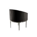 Ella Dining Chair - Black - Silver Base-view3