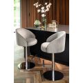 Ella Tabouret de bar, piétement argent - Gris colombe -view2