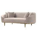 Ella Three Seat Sofa - Chalk - Brass Base-view3
