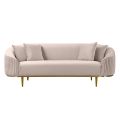 Ella Three Seat Sofa - Chalk - Brass Base-view1