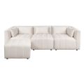 Essen Sofá rinconero de tres plazas - Marfil Chenilla-view1
