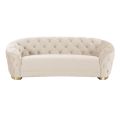 Fairfield Three Seat Sofa - Chalk - Brass base-view1