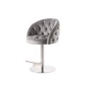 Frankfurt Tabouret de bar, base argent - Gris colombe -view1