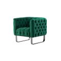 Grosvenor Fauteuil, piétement chrome brossé - Vert bouteille-view1