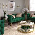 Grosvenor Two Seat Sofa - Bottle Green - Brushed Brass-view2