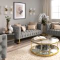 Grosvenor 2-Sitzer Sofa - Taubengrau - Messing-view3