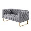 Grosvenor 2-Sitzer Sofa - Taubengrau - Messing-view2