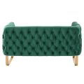 Grosvenor Two Seat Sofa - Bottle Green - Brushed Brass-view4