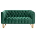 Grosvenor Two Seat Sofa - Bottle Green - Brushed Brass-view1