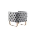 Grosvenor Fauteuil, piétement laiton brossé - Gris colombe-view3