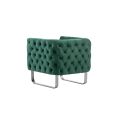 Grosvenor Fauteuil, piétement chrome brossé - Vert bouteille-view4
