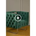 Grosvenor Fauteuil, piétement chrome brossé - Vert bouteille-view3