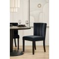 Hatfield Juego de 2 Sillas de comedor - Terciopelo Negro          -view2