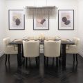 Rocco Black Dining Table and 6 Hatfield Limestone Chairs-view1