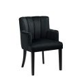 Hatfield Carver Chair - Black Velvet               -view1