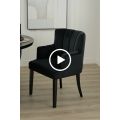 Hatfield Carver Chair - Black Velvet               -view4